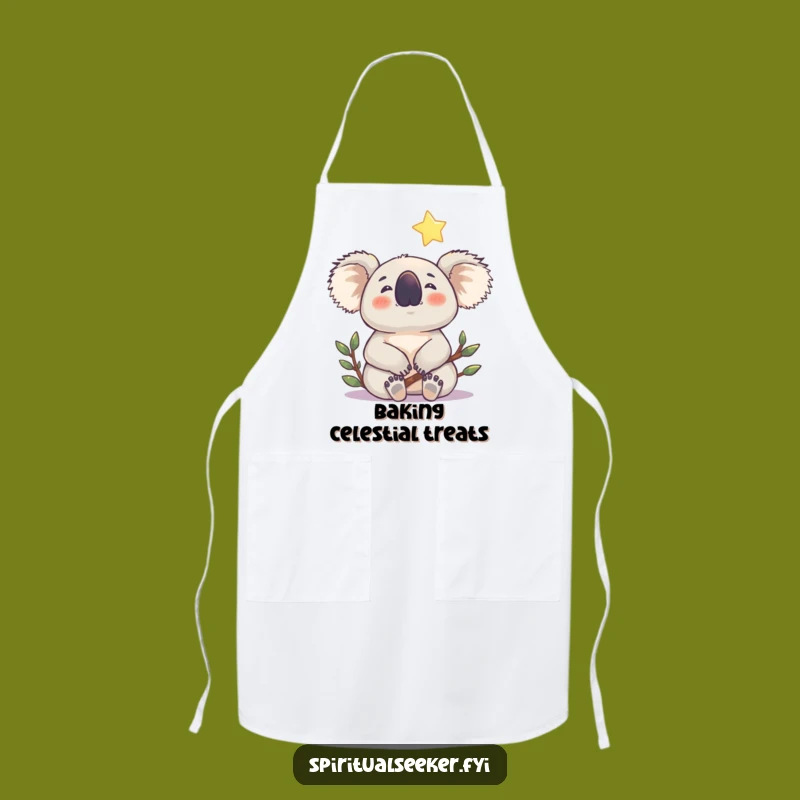 Funny Koala Star Apron: Cook with Peace and Hilarious Nighttime Wonder