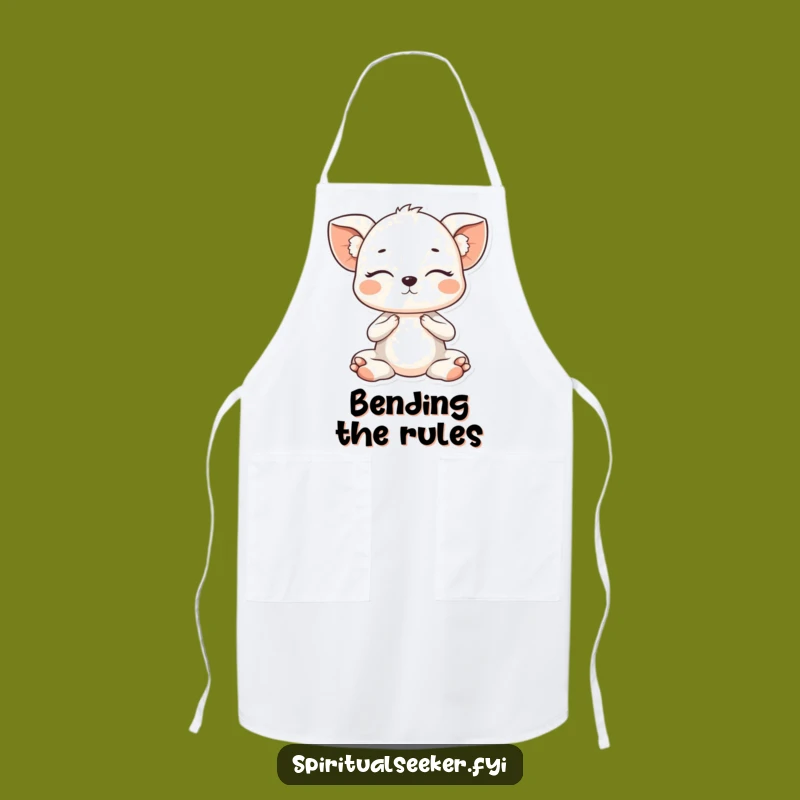 Funny Kawaii Animal Yoga Apron - Hilarious Pose Wear for Peaceful Cooks
