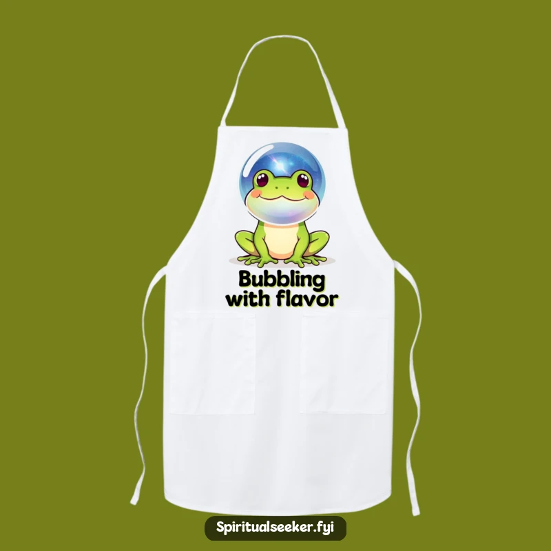 Funny Chef Frog Galaxy Apron: Cook with Cosmic Cheer