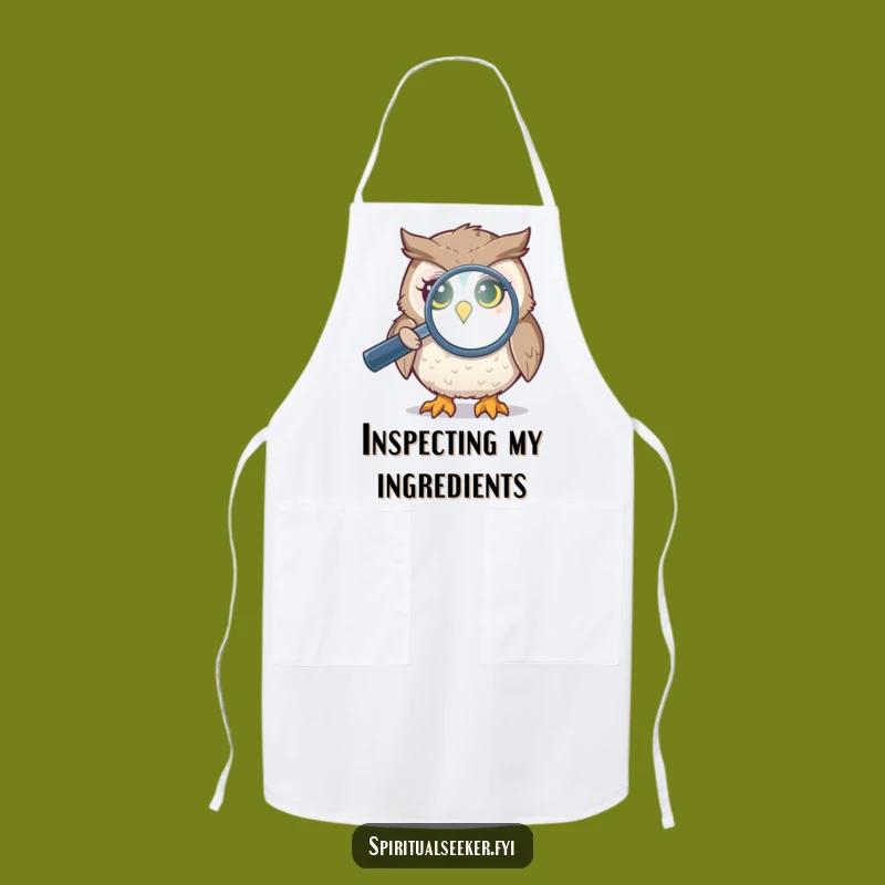 Funny Chef Owl Aura Apron: Cook with Insight and Humor