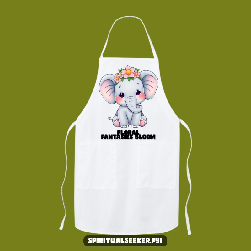 Funny Elephant Flower Crown Apron: Cook with Calm and Joyful Flair