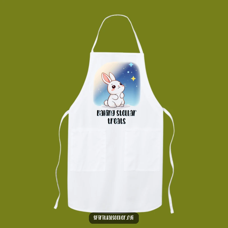 Funny Kawaii Rabbit Starry Apron - Dreamy Chef Character, Practical Funny Gift