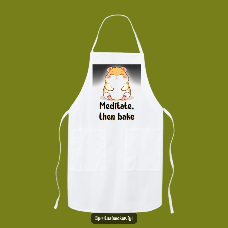 Funny Meditating Hamster Apron: Cook with Calm, Hilarious Funny Gift!
