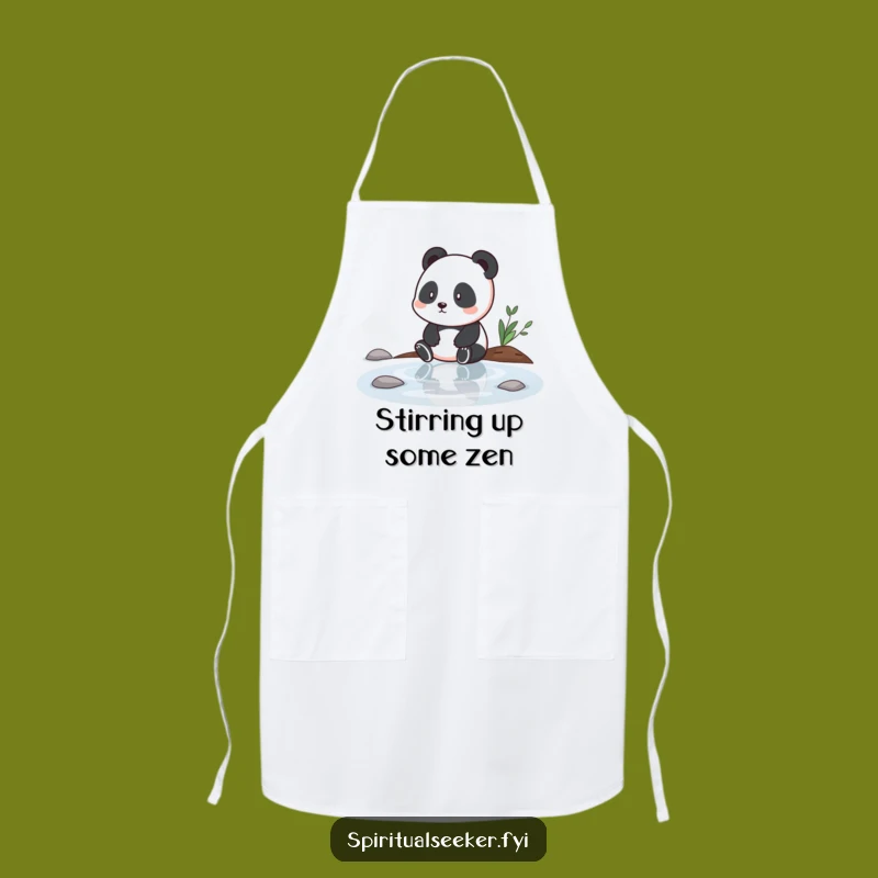 Funny Panda Contemplation Apron: Cook with Calm and Wisdom