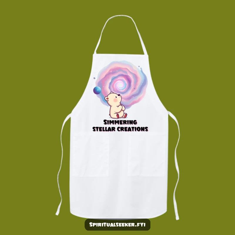 Funny Thoughtful Bear Apron: Nebula Chef's Wear, Humorous Gift