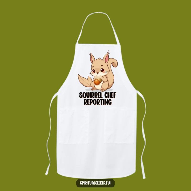Funny Squirrel Apron, Magical Acorn Kitchen, Curious Cook Gift