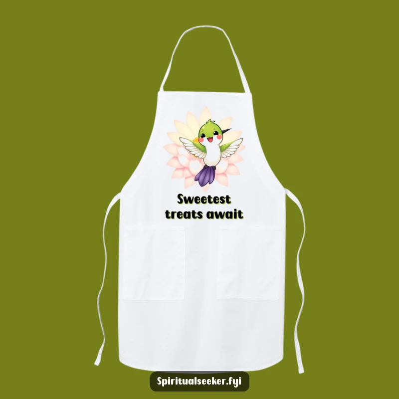 Funny Hummingbird Apron: Bird Lotus Design for Elegant Cooking