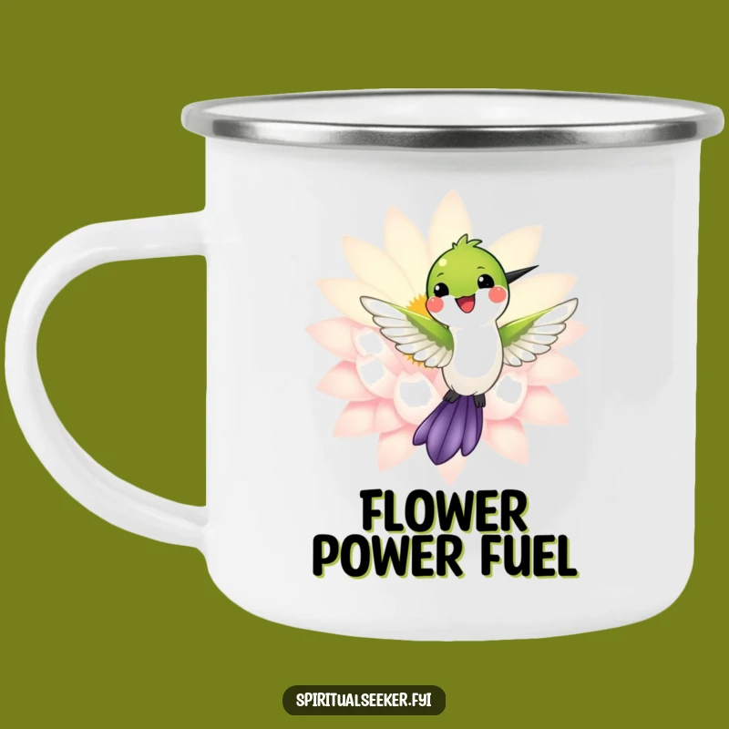 Funny Camping Mug: Hummingbird Lotus Mug for Nature Adventures