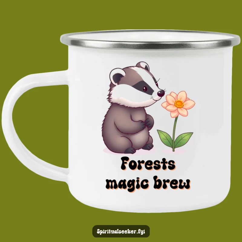 Funny Badger's Campfire Mug: Enjoy Magic and Humor Outdoors.