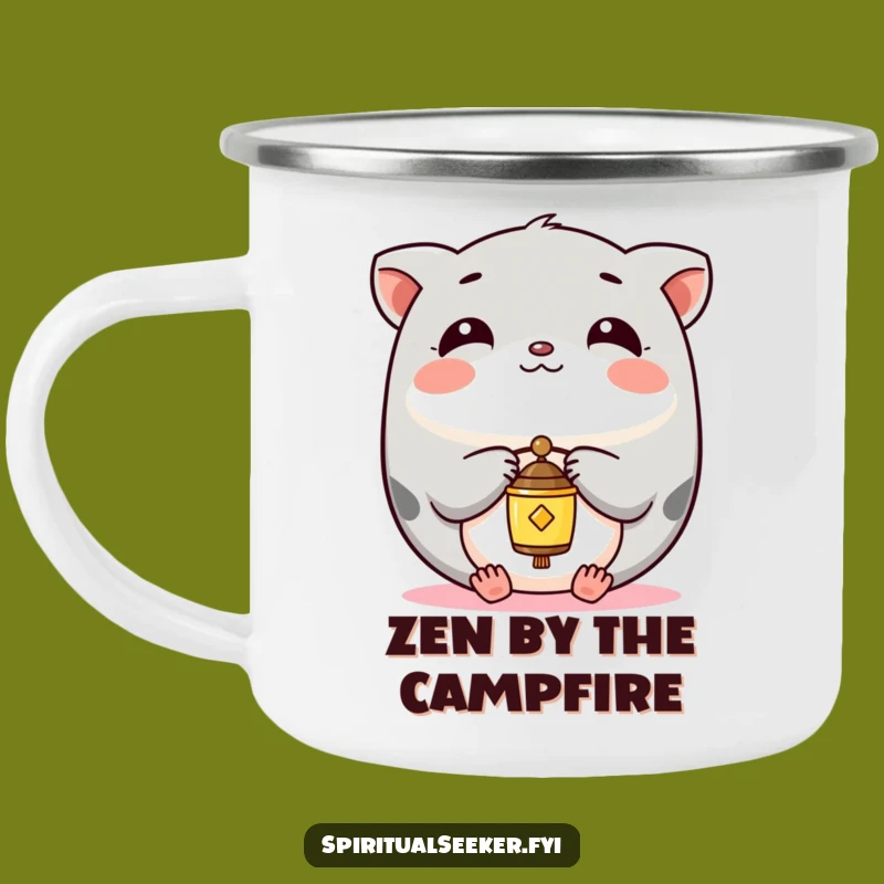 Funny Kawaii Animal Camping Mug: Serene Trails, Peaceful Funny Gift