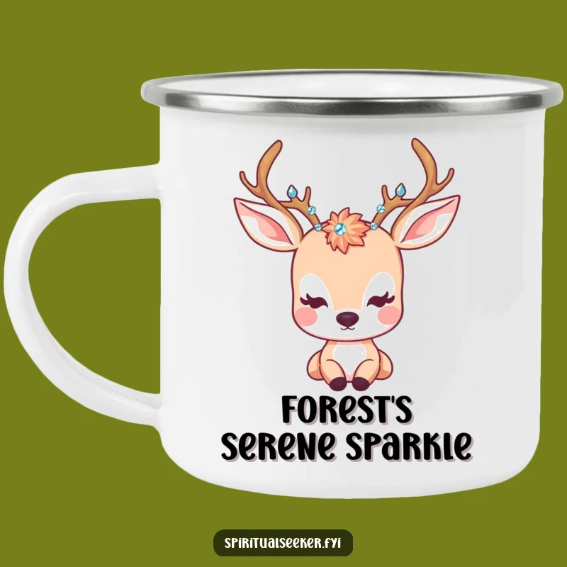 Funny Kawaii Deer Crystal Camping Mug - Serene Adventure Cup, Great Funny Gift