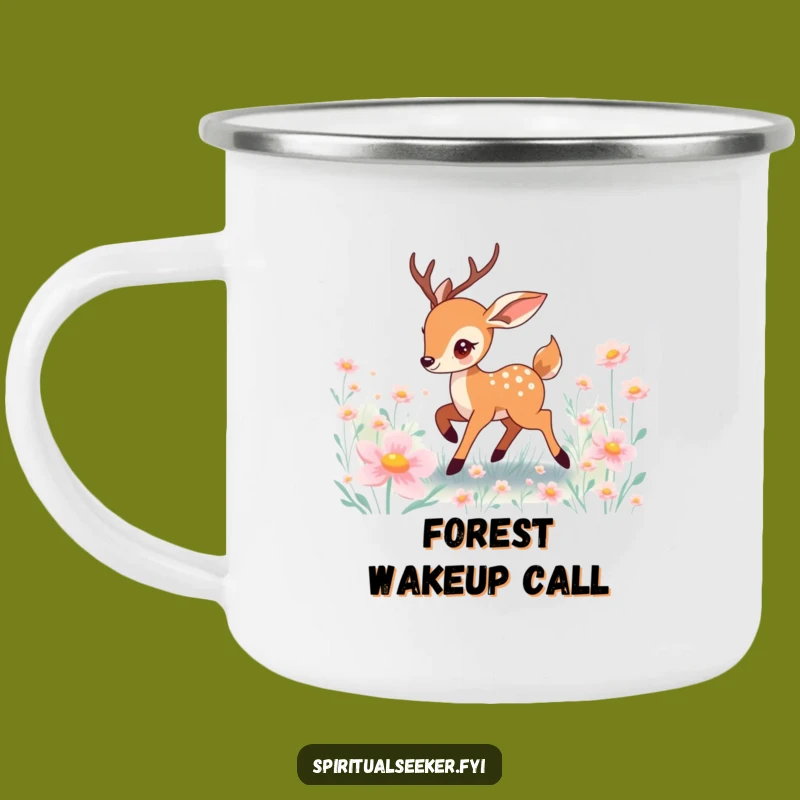Funny Prancing Deer Camping Mug: Nature-Inspired Drinkware for Adventures