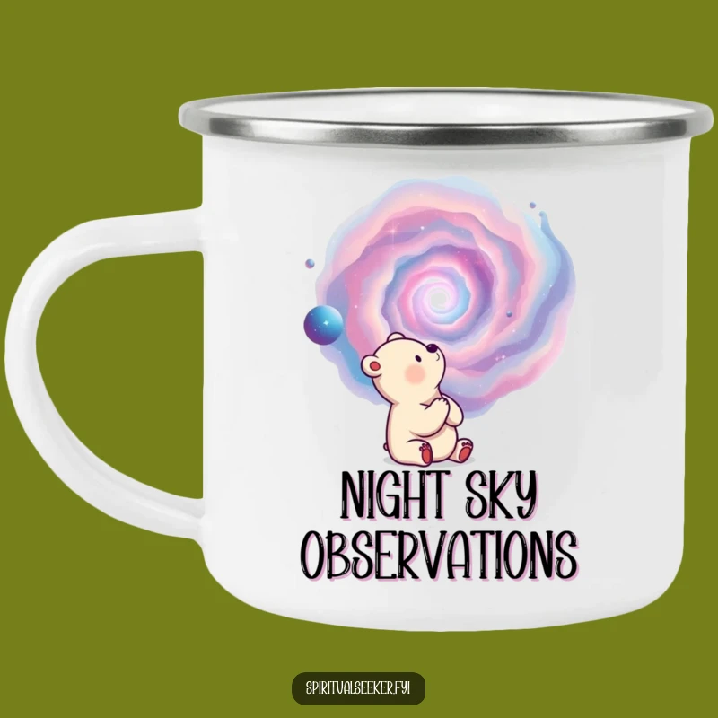 Funny Thoughtful Bear Camping Mug: Nebula Cup, Outdoor Humor Gift