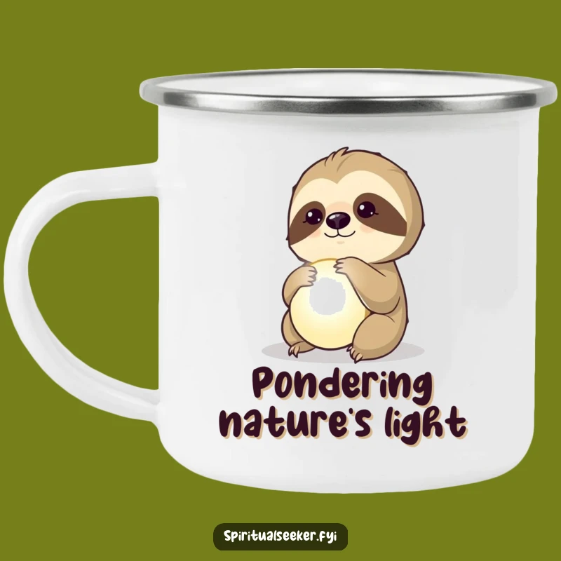Funny Camping Mug: Thoughtful Sloth Orb Mug for Contemplative Campouts