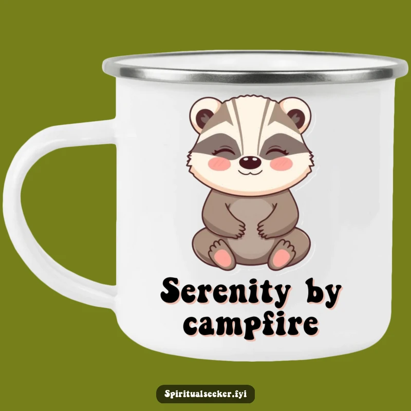 Funny Badger Zen Camping Mug: Outdoor Badger Drinkware, Ideal Funny Gift