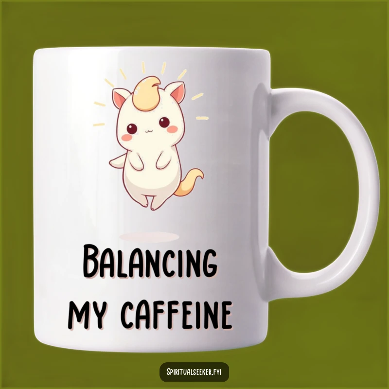 Funny Kawaii Creature Mug: Glowing Balance, Magical Funny Gift