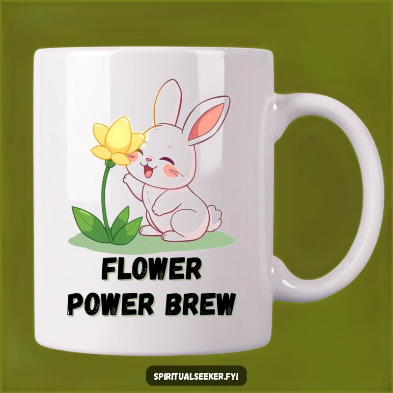 Funny Joyful Rabbit Flower Mug: Bloom with Laughter, Perfect Funny Gift!