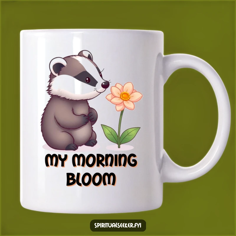 Funny Badger's Magical Bloom Mug: A Thoughtful Woodland Creature's Funny Gift.