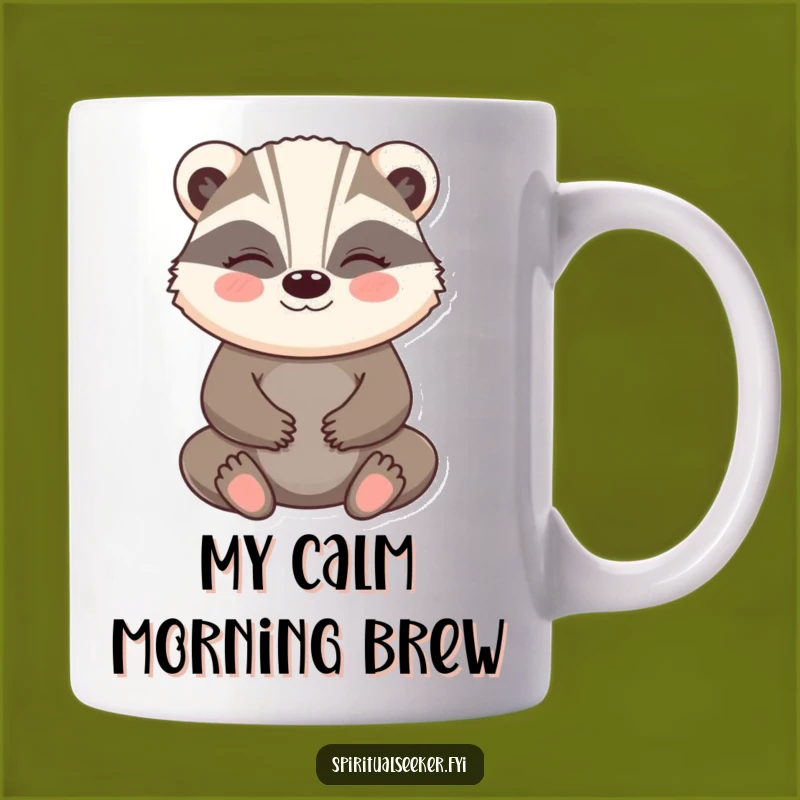 Funny Badger Zen Mug: Peaceful Meditating Badger, Perfect Funny Gift