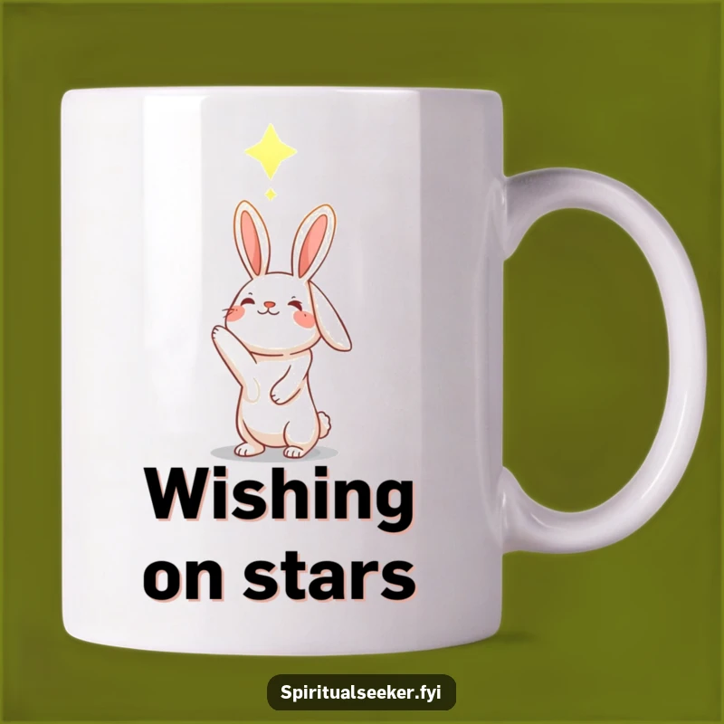 Funny Hopeful Rabbit Mug: Glowing Constellation Dreamer Gift