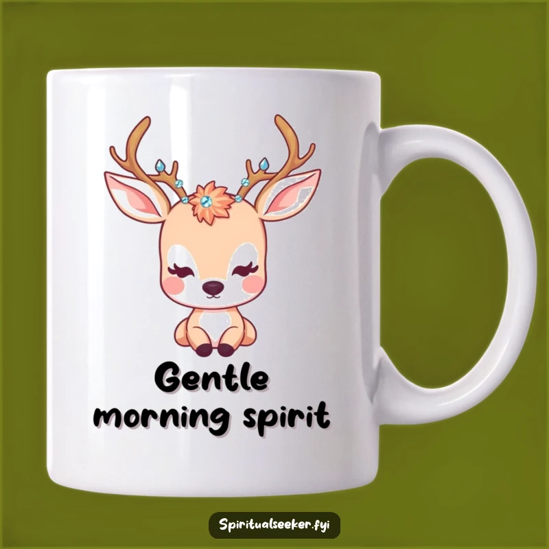 Funny Kawaii Deer Crystal Mug - Peaceful Gazer, Perfect Serene Funny Gift