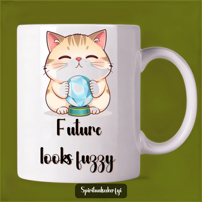 Funny Cat Crystal Ball Mug: Mystic Feline Humor Gift for Cat Lovers