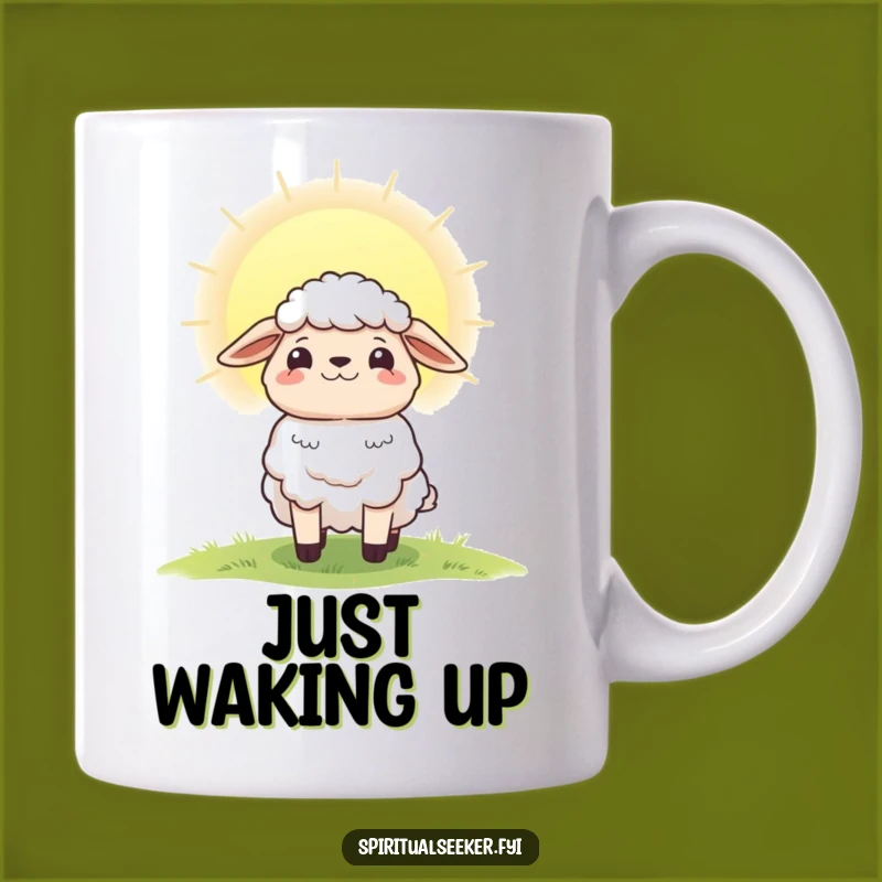 Funny Hopeful Sheep Mug: A Radiant Dawn Gift for Optimists