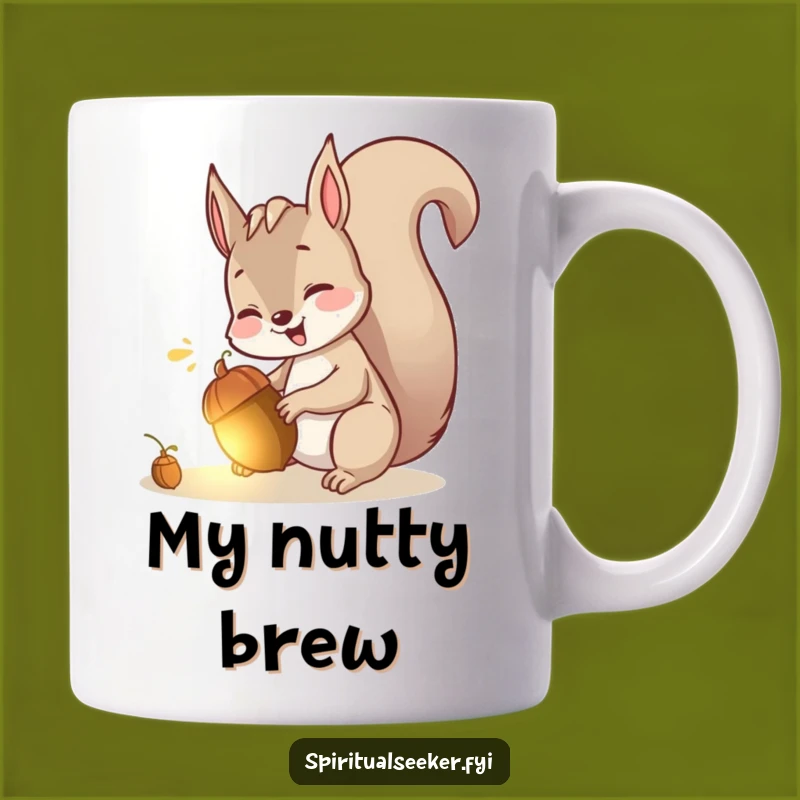 Funny Squirrel Acorn Mug: Giggling Squirrel Finds Treasure, Funny Gift