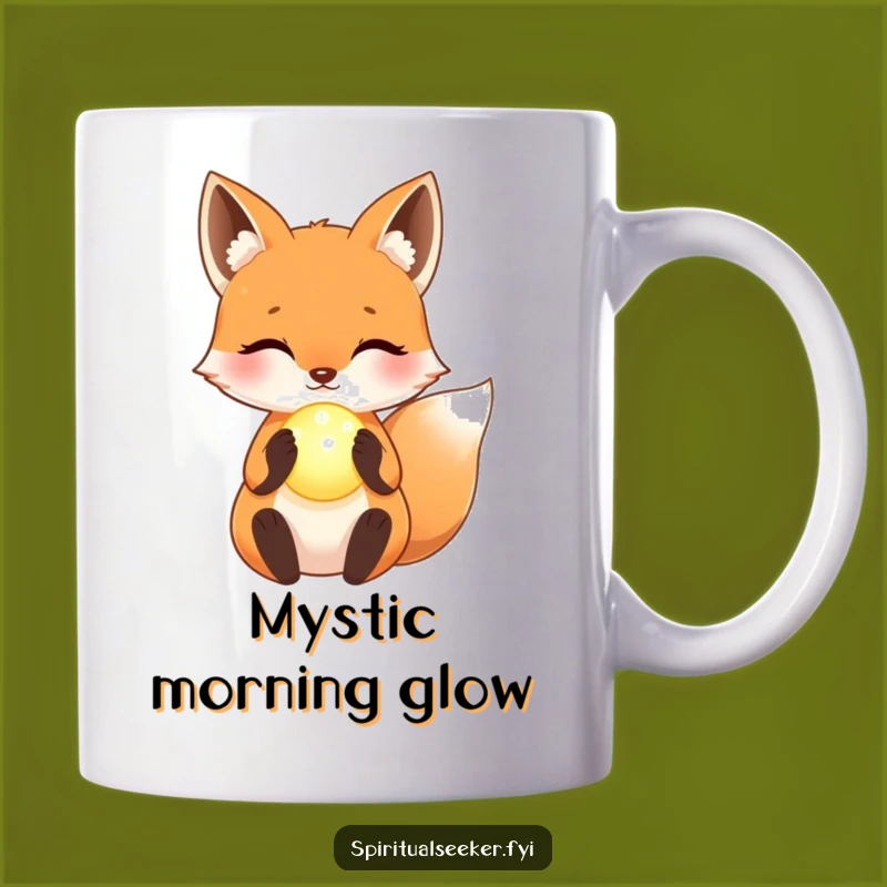 Funny Kawaii Fox Magic Mug - Glowing Orb Holder, Perfect Mysterious Funny Gift