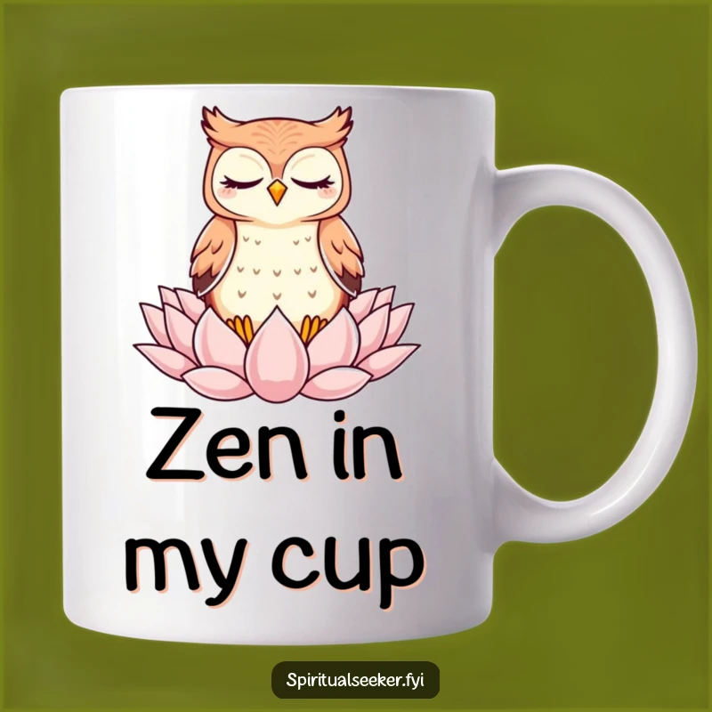 Funny Kawaii Owl Zen Mug - Meditating Character, Perfect Peaceful Funny Gift