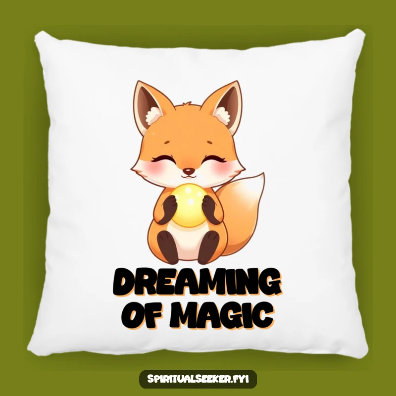 Funny Kawaii Fox Magic Pillow - Cozy Orb Accent, Adorable Funny Gift