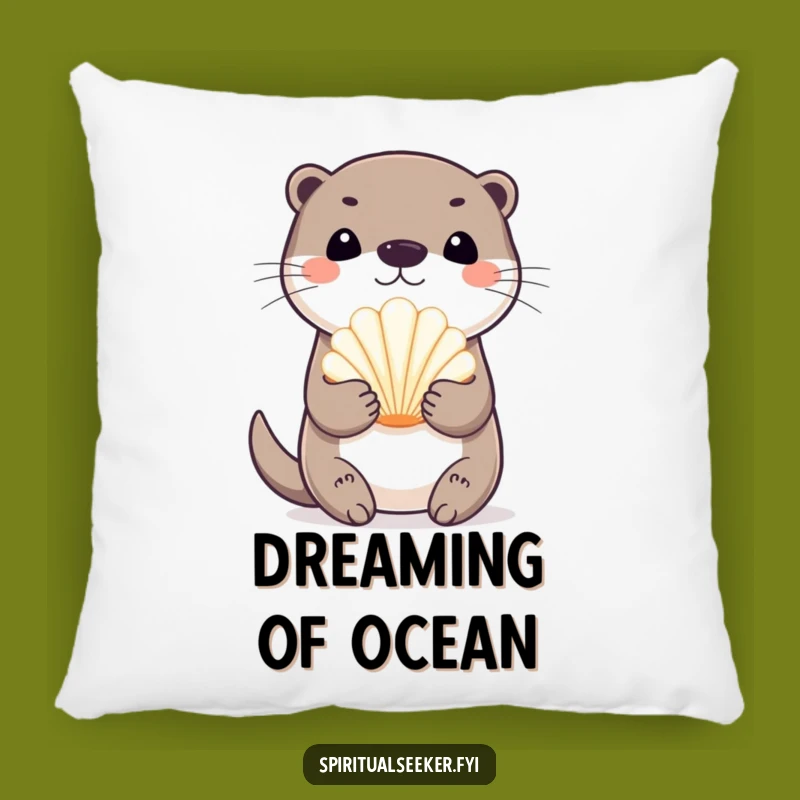 Funny Playful Otter Pillow: Cozy Beach Dreams, Amazing Funny Gift!