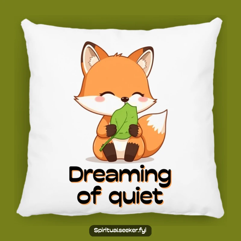 Funny Pillow: Cozy Up with a Thoughtful Fox and Peaceful Leaf