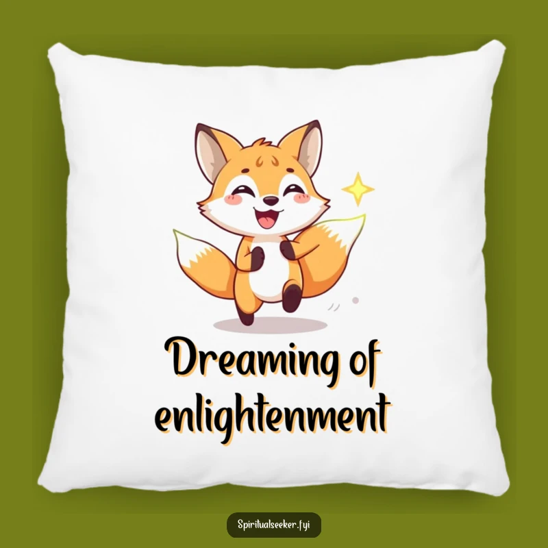 Funny Fox Chasing Spiritual Symbol Pillow, Cozy Comfort and Hilarious Decor