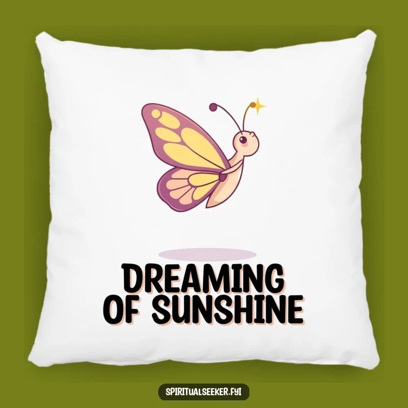 Funny Pillow: Dancing Butterfly in Light, a Comfy Whimsical Decorative Gift