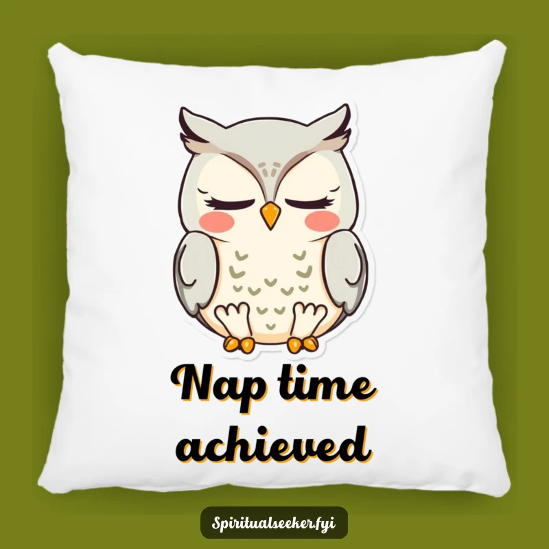 Funny Meditating Owl Pillow: Cozy Zen Companion, Soft Humor Gift