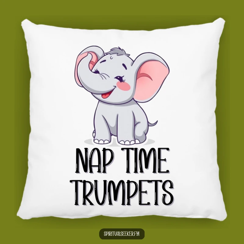 Funny Elephant Joy Pillow: Snuggle Up with Trumpeting Happiness and Humor.