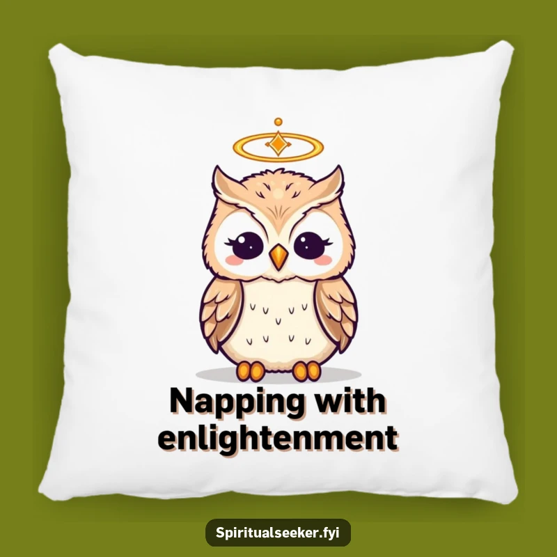 Funny Wise Owl Pillow: Soft Zen Cushion, Comfy Humor Gift