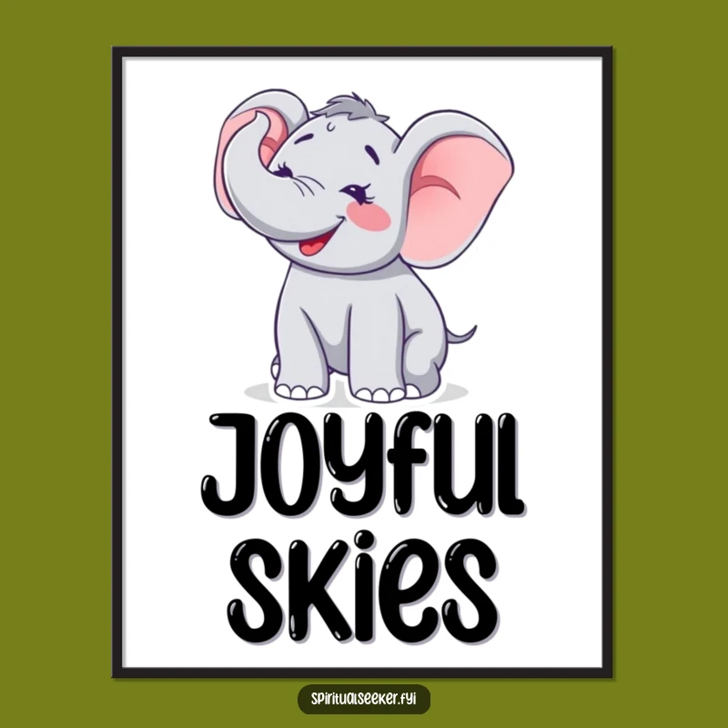 Funny Joyful Elephant Digital Art: Celebrate Happiness with Vibrant Humor.