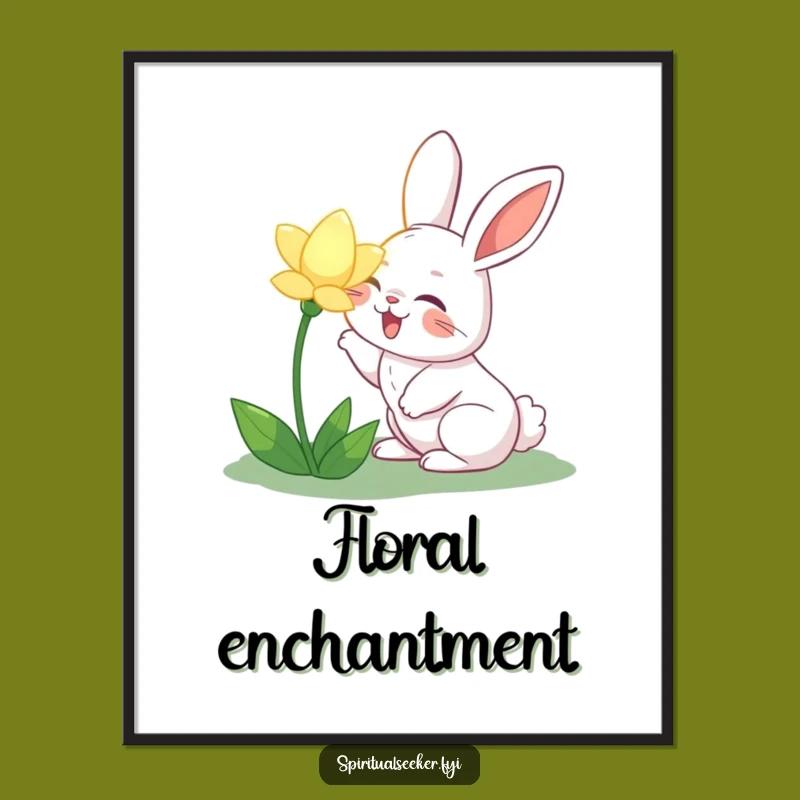 Funny Joyful Rabbit Digital Art: Garden Wall Decor, Unique Funny Gift!
