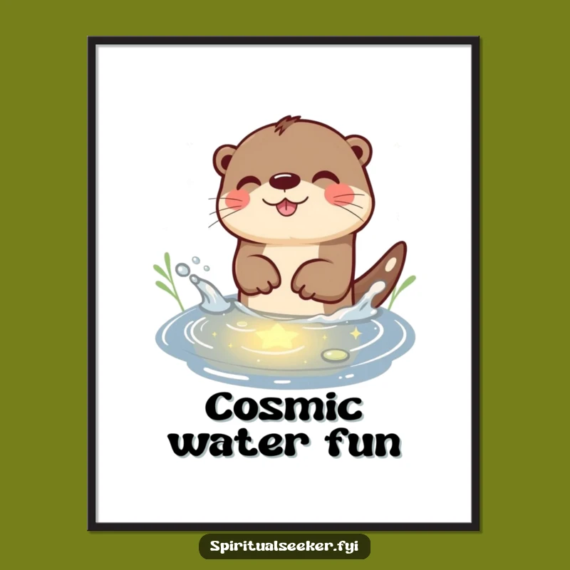 Funny Otter Starlight Splash Digital Print: Whimsical Otter Art, Perfect Funny Gift
