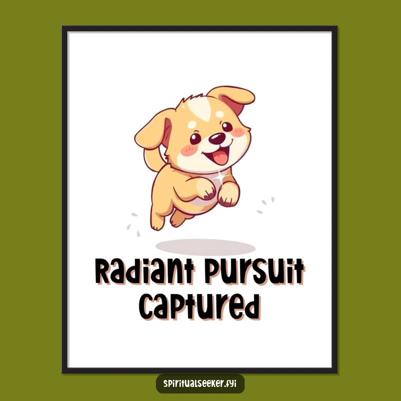 Funny Playful Dog Digital Art: Light Chaser Download, Instant Humor