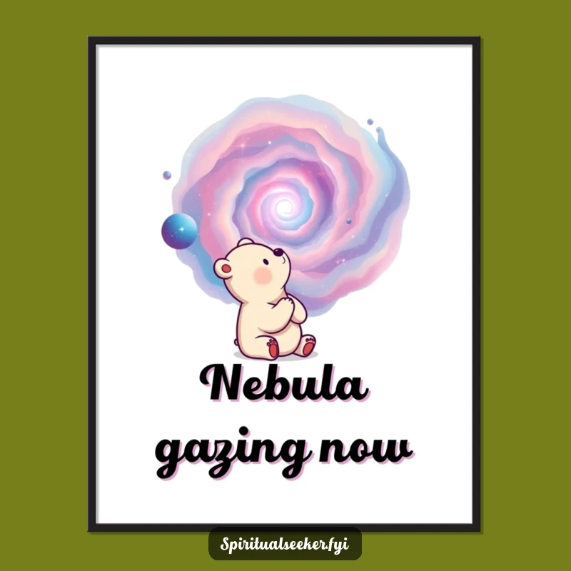 Funny Thoughtful Bear Digital Art: Nebula Download, Instant Humor