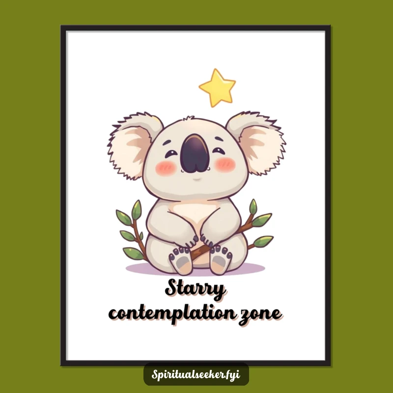 Funny Koala Star Digital Art: Instant Dreams and Hilarious Gift Download