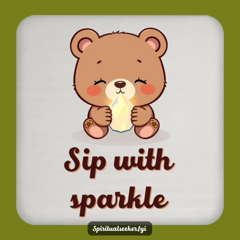 Funny Bear Cub Crystal Coasters: Protect Surfaces with Adorable Humor