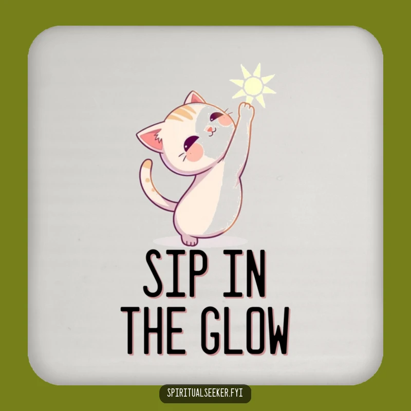 Funny Stretching Cat Coaster: Serene Protection for Your Surfaces