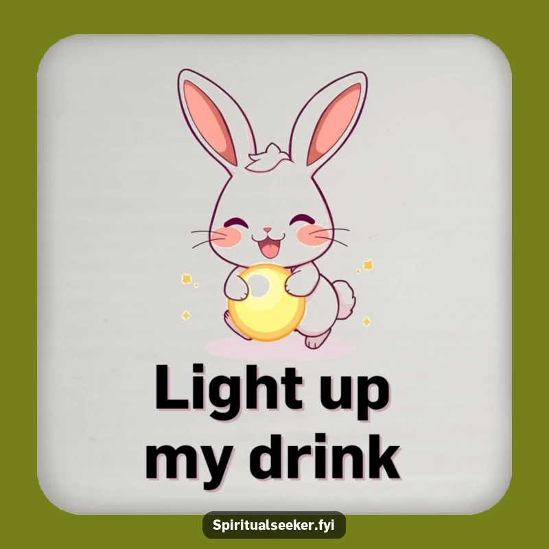 Funny Joyful Rabbit Coaster: Protect Surfaces, Playful Humor Gift