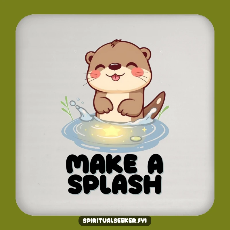Funny Otter Starlight Splash Coaster: Table Protection, Perfect Funny Gift