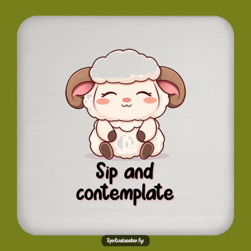 Funny Meditating Sheep Coasters: Protect Surfaces with Serenity and Smiles, Ideal Funny Gift Set