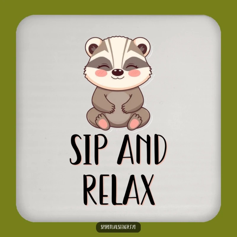 Funny Badger Zen Coaster: Table Protection, Perfect Funny Gift